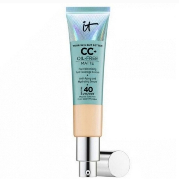 IT Cosmetics CC+ Oil-Free Matte Poreless Finish Full Coverage Cream, SPF 40, New - Picture 1 of 4